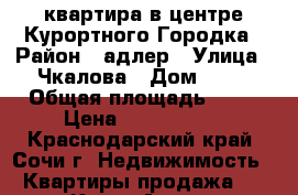 квартира в центре Курортного Городка › Район ­ адлер › Улица ­ Чкалова › Дом ­ 13 › Общая площадь ­ 21 › Цена ­ 3 100 000 - Краснодарский край, Сочи г. Недвижимость » Квартиры продажа   . Крым,Алупка